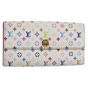 LOUIS VUITTON Monogram Multicolor Portefeuille Sarah White M93745 LV Auth ki6038